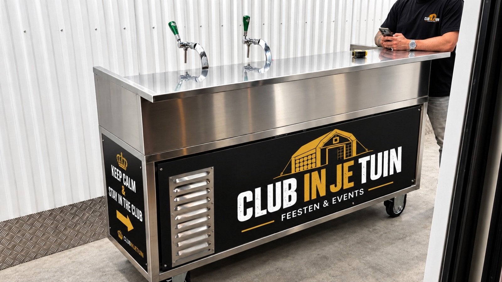 Mobiele biertap met 2 tapkranen – verrijdbare bar, Ophalen of Verzenden