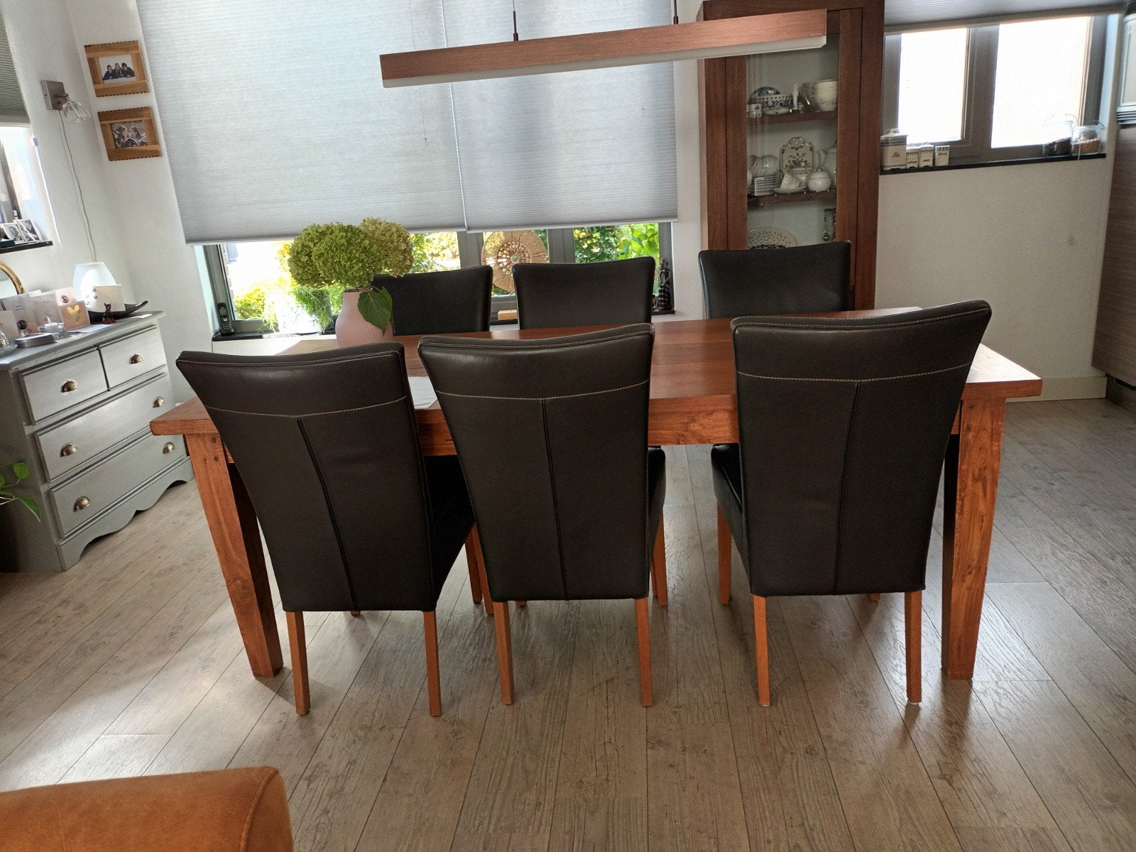 Zware Teakhouten Eettafel, Ophalen, 50 tot 100 cm, Vijf personen of meer, 150 tot 200 cm