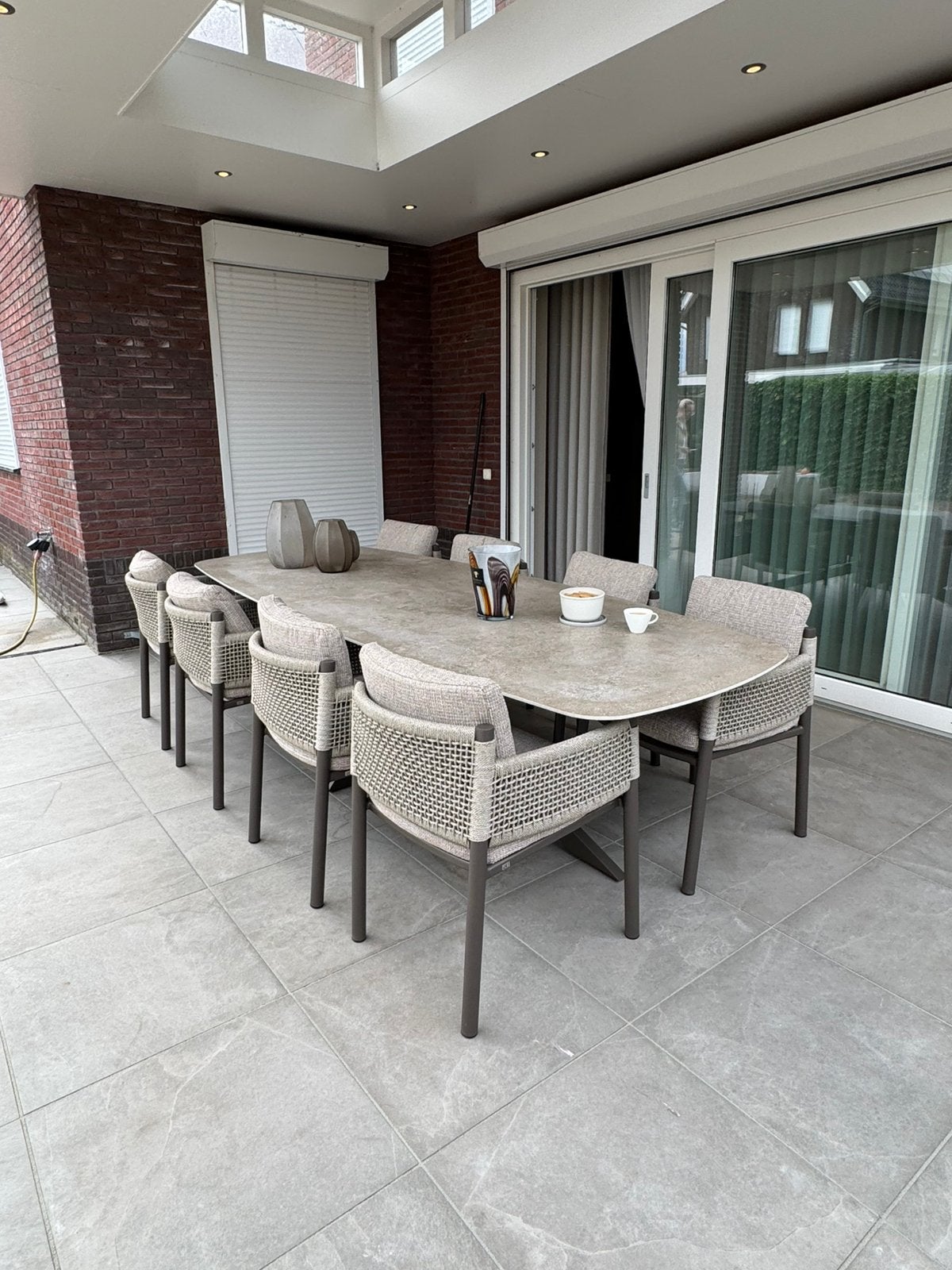 Savanne dining set en lounge set terre en latte 4 seasons