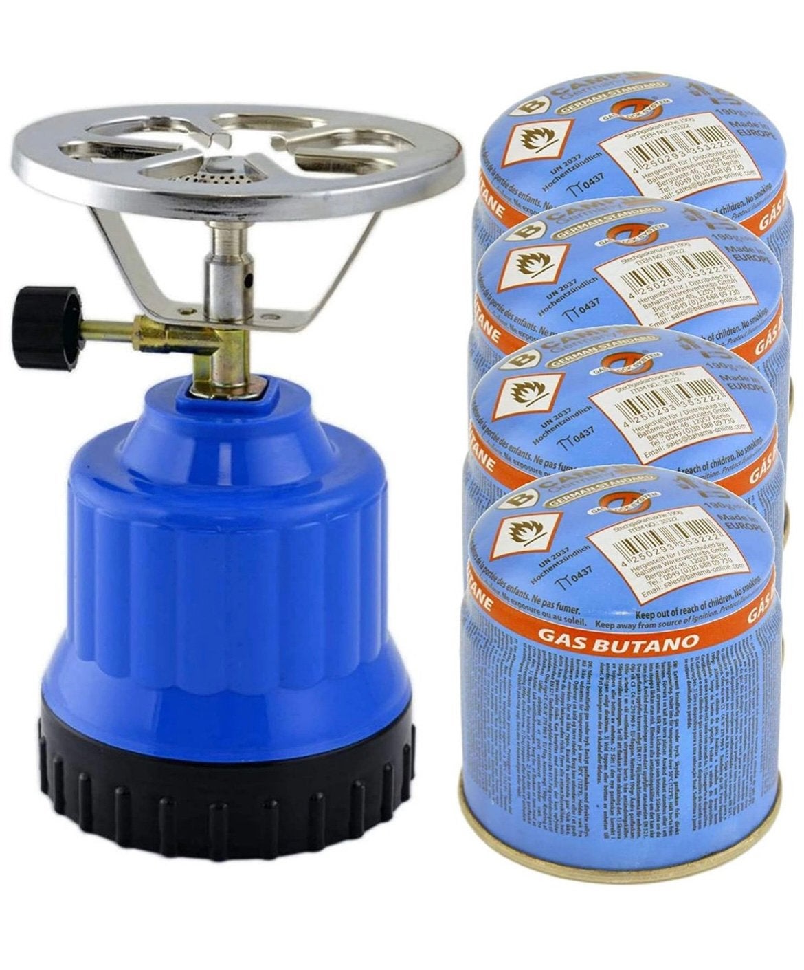 Gasstel incl. 4 butaanflessen actie prijs €19,99, Caravans en Kamperen, Kampeeraccessoires, Ophalen of Verzenden, Zo goed als nieuw