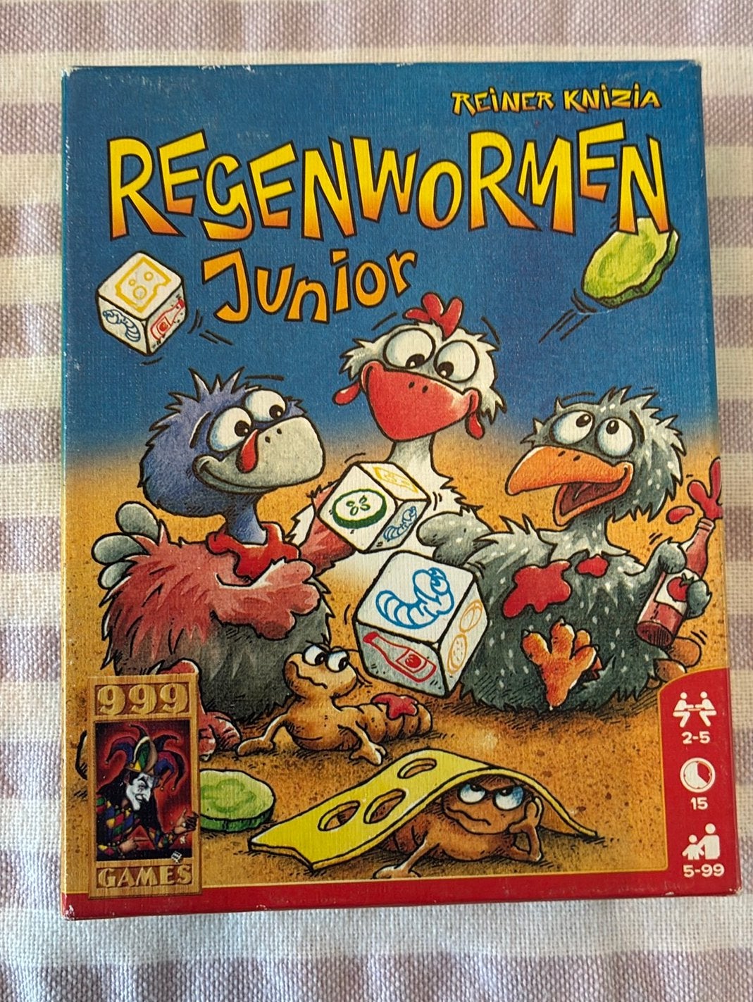 Regenwormen junior dobbelspel, Ophalen, Gebruikt
