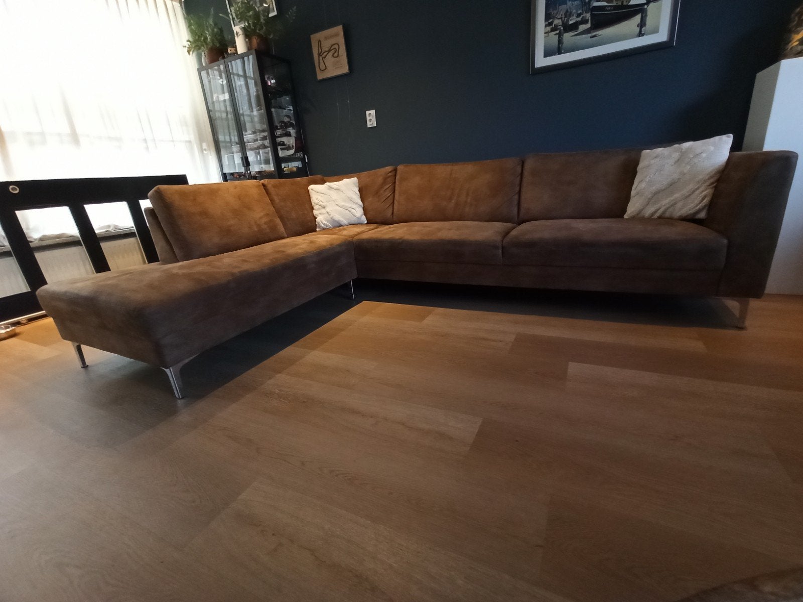 Profijt Gulnare Hoekbank - Texas Caramel Bekleding, Ophalen, 250 tot 300 cm, Gebruikt, 100 tot 125 cm