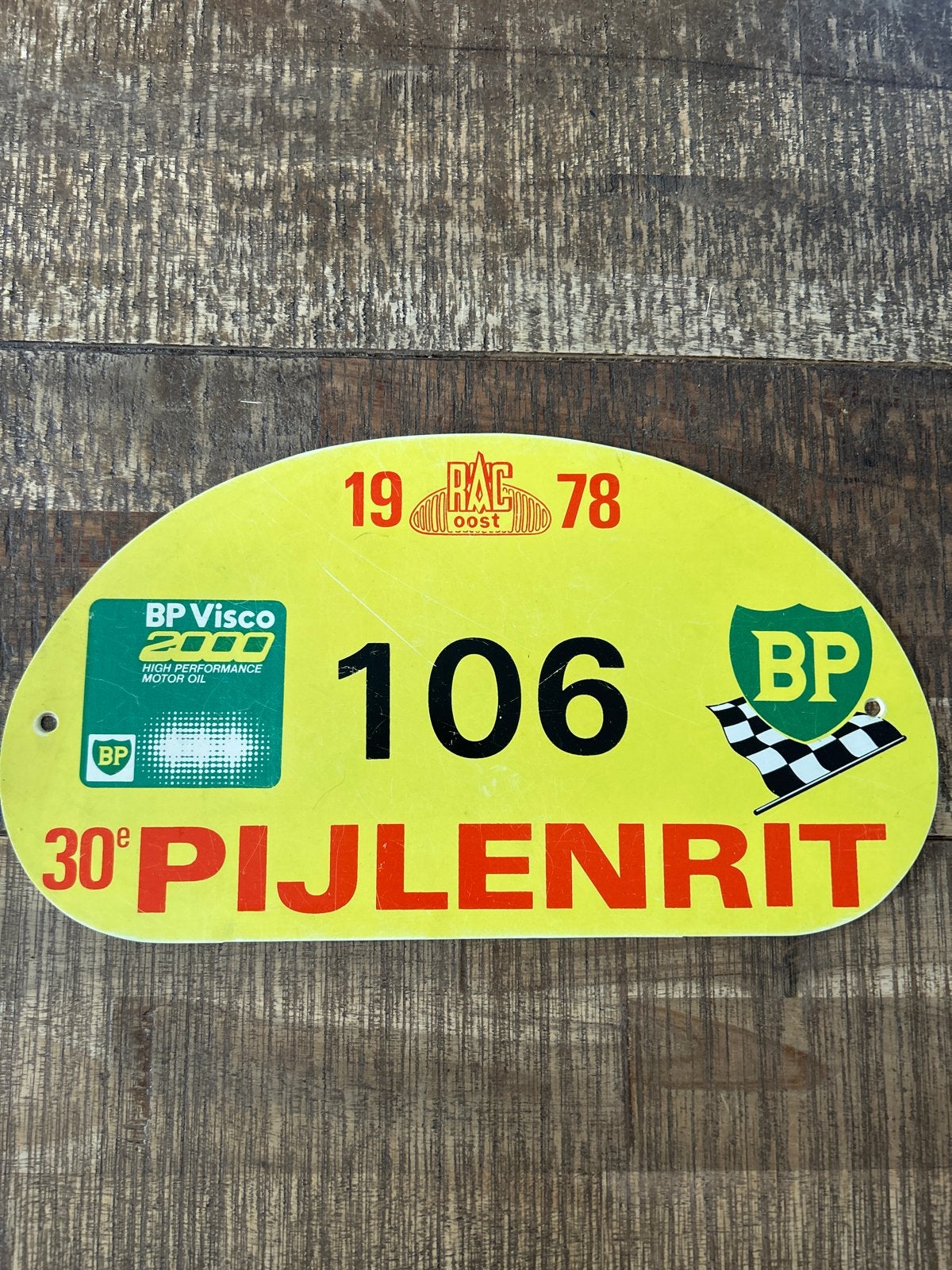 Vintage RAC Oost 1978 30e Pijlenrit Rally Plaat, Ophalen of Verzenden, Gebruikt, Auto's