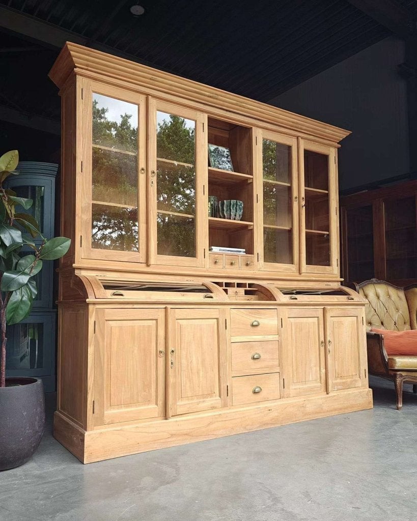 Grote/brede teakhouten grutterskast | Apothekerskast #3239, Gebruikt, Met deur(en), -, 200 cm of meer
