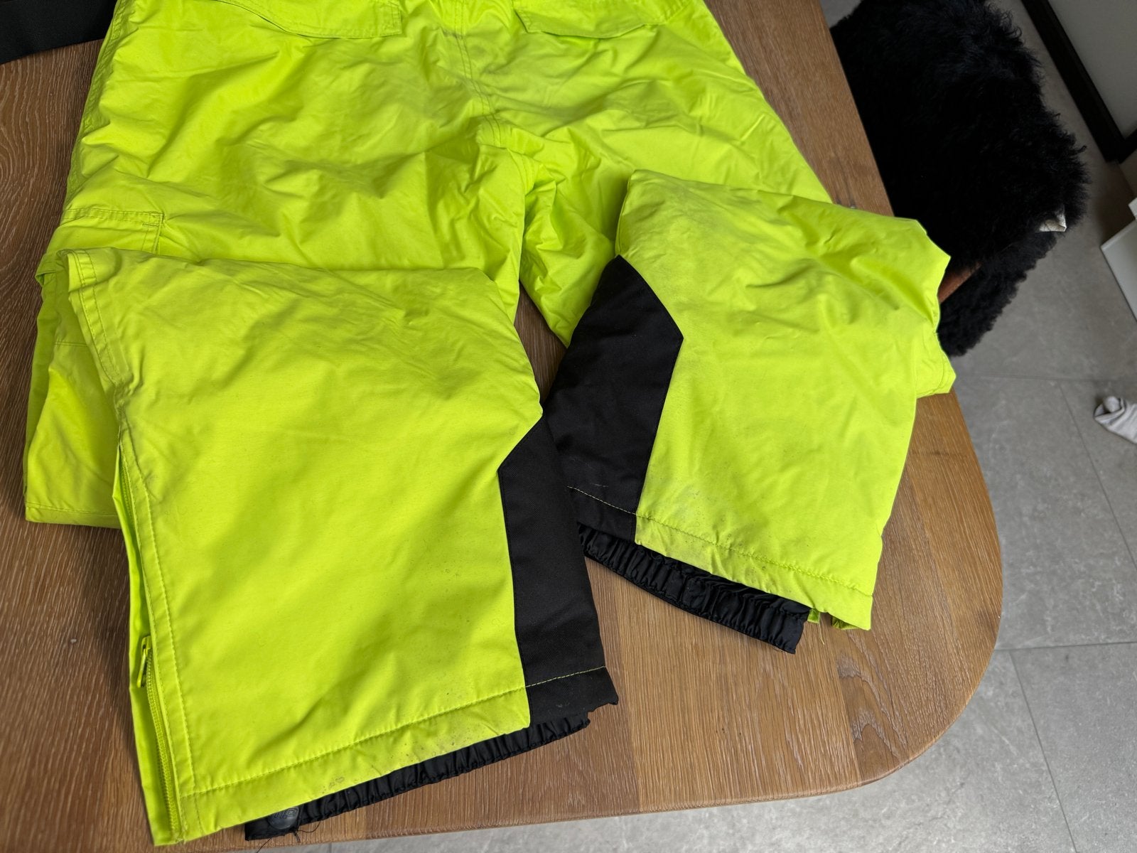 Fluoriserende gele skibroek, maat XXL, met kleine reparatie, Kleding | Heren, Ophalen of Verzenden, Gedragen, Overige maten, Broek