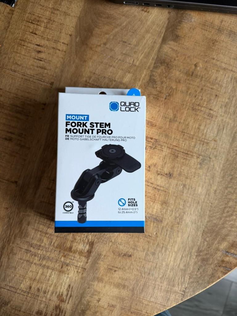 Quadlock Fork Stem Mount Pro Nieuw in doos, Telecommunicatie, Telefoonhouders, Ophalen of Verzenden, Nieuw, Motor