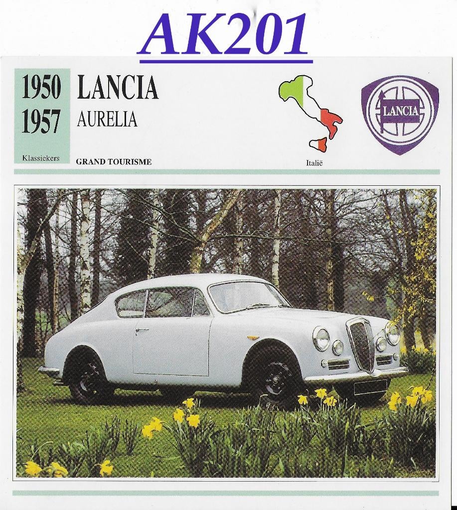 Ak201 autokaart lancia aurelia ( 1950 - 1957), Ophalen of Verzenden, Auto's