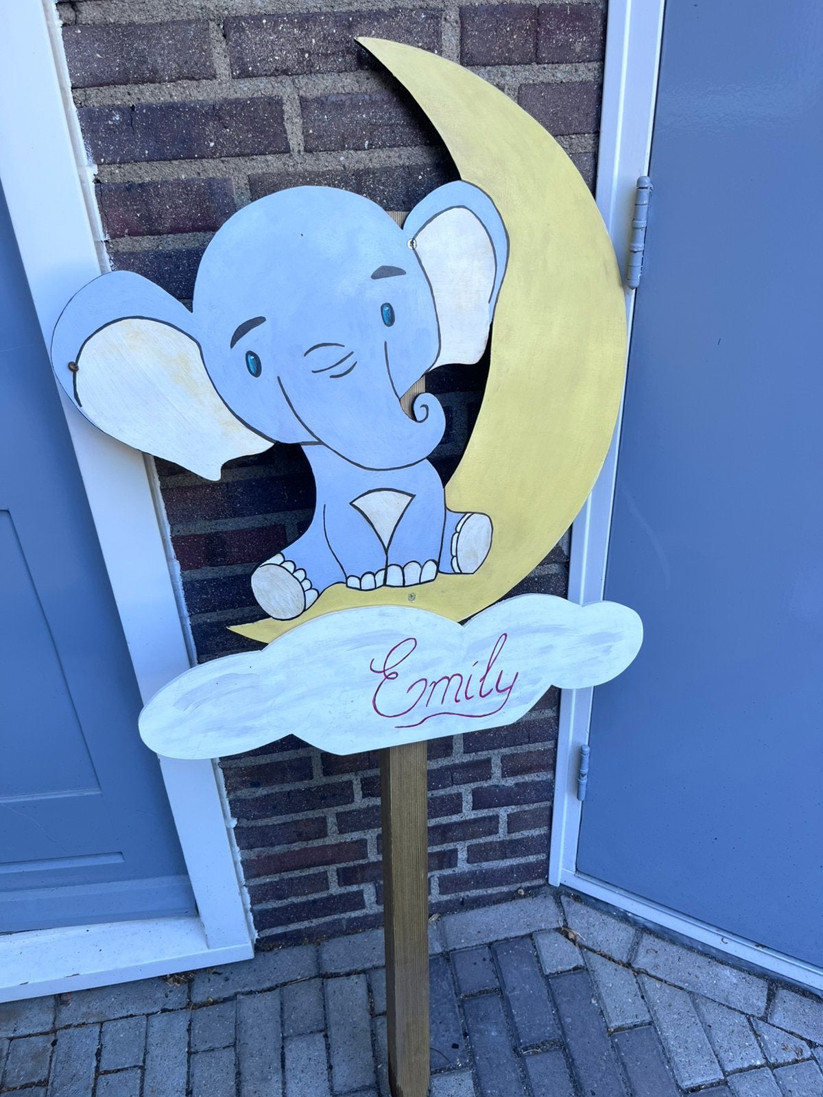 Geboorte bord olifant, Ophalen, Gebruikt