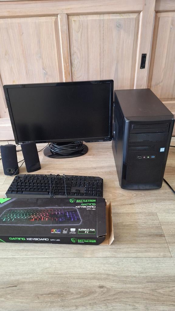 Complete budget game pc met 24 inch scherm, Ophalen, Zo goed als nieuw, 3 tot 4 Ghz, HDD