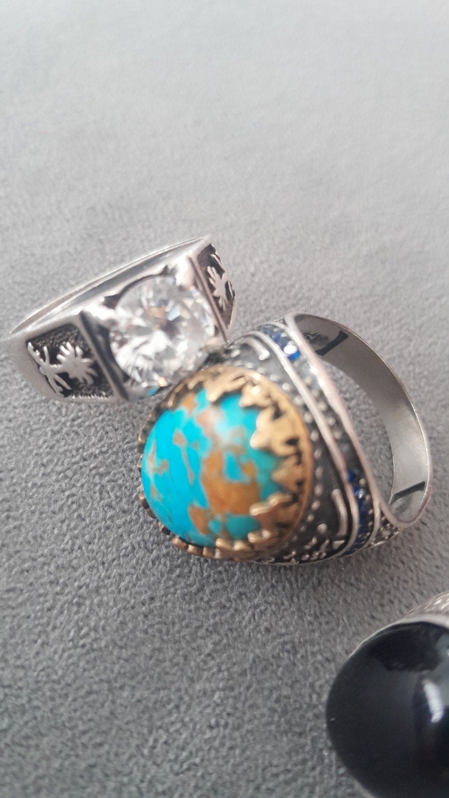 Zilveren ring met Zirkonia steen en palmboom design, 19 tot 20, Ophalen of Verzenden, Zo goed als nieuw, Dame of Heer