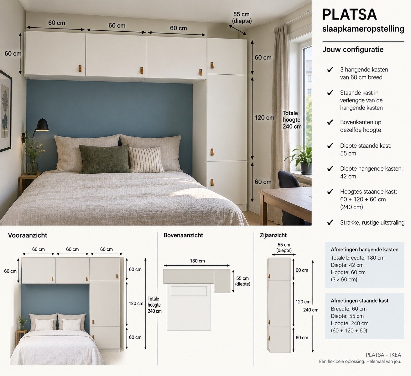 GERESERVEERD IKEA Platsa kastencombinatie met deurtjes, Ophalen, 200 cm of meer, 150 tot 200 cm, Zo goed als nieuw