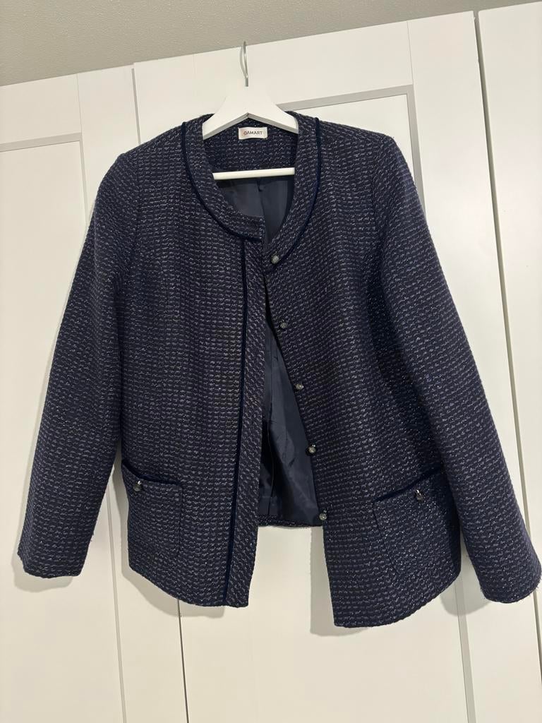 Donkerblauw jasje van Damart, Maat 38/40 (M), Blauw, Ophalen of Verzenden, Jasje
