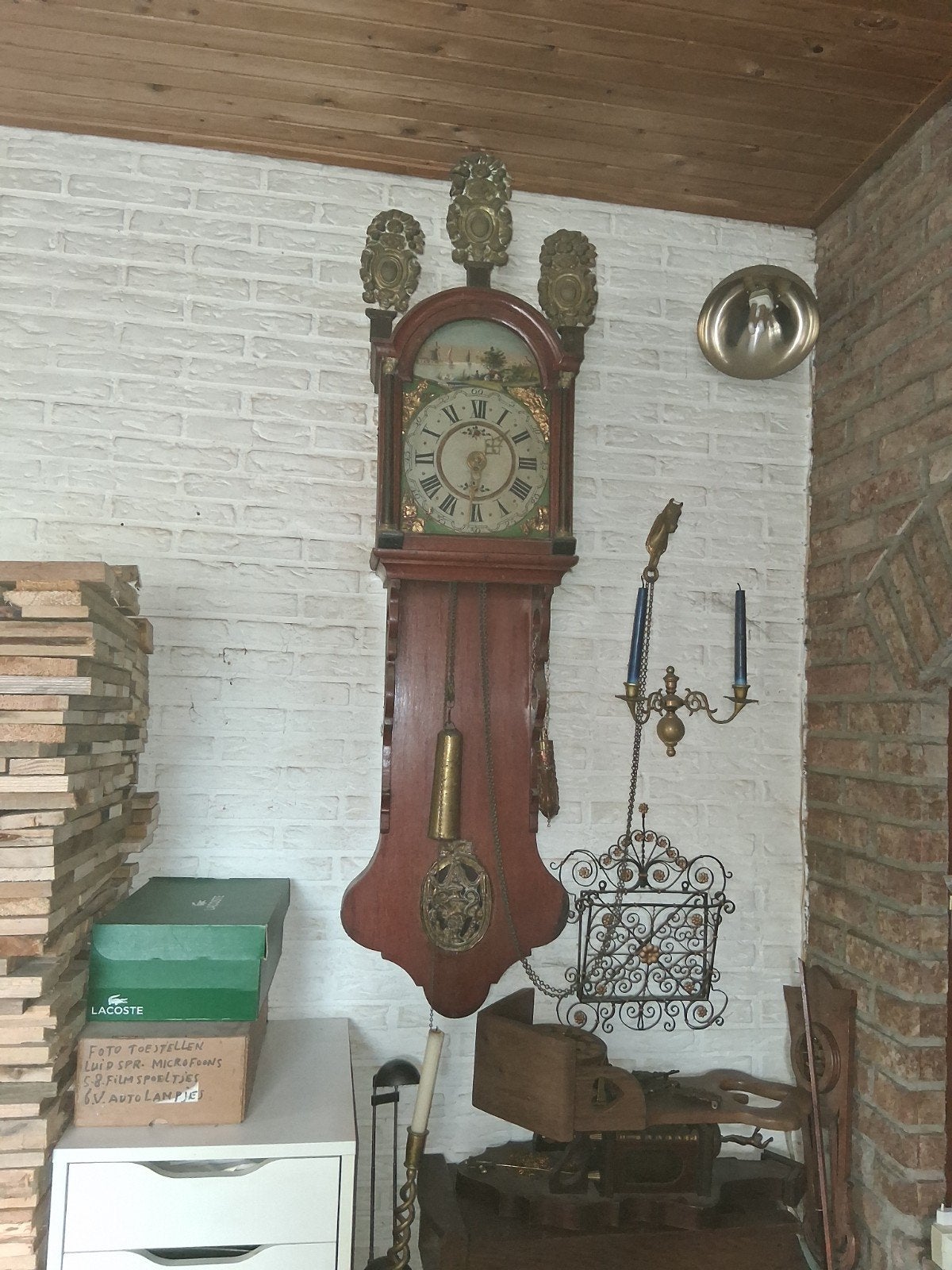 Antieke Friese staartklok, Antiek en Kunst, Antiek | Klokken, Ophalen of Verzenden