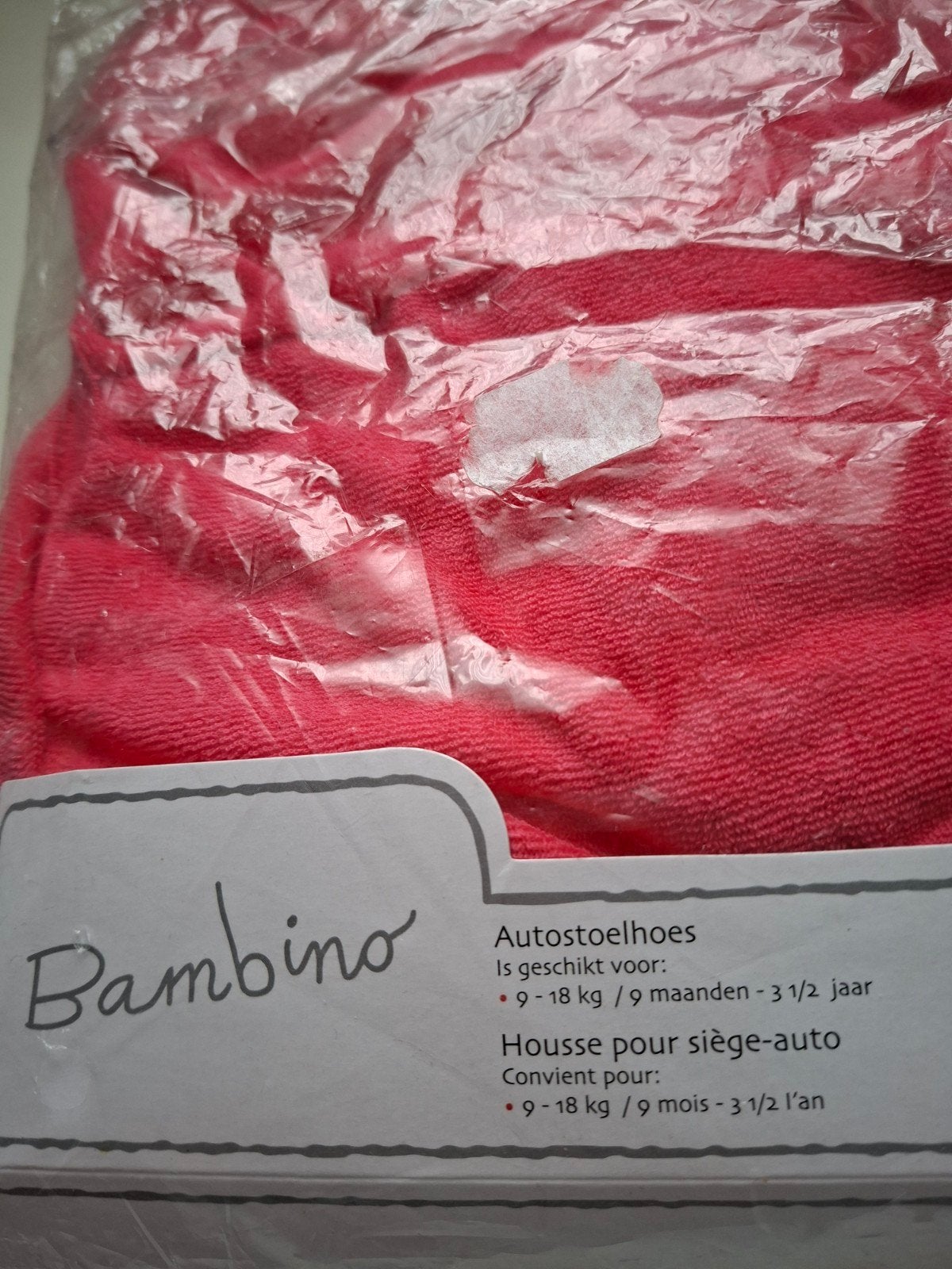 Autostoel beschermhoes rose badstof nieuw in folie merk Bamb, Autogordel, Slaapstand, Nieuw, 0 t/m 13 kg