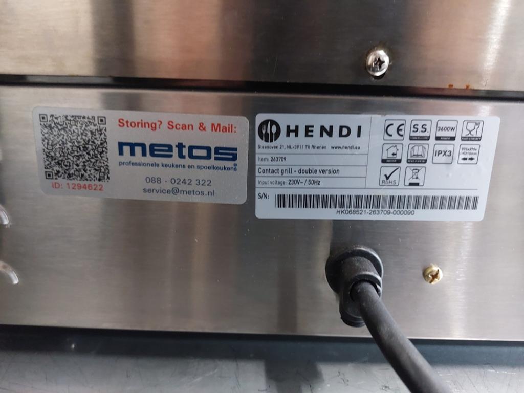 Hendi Dubbele Contactgrill - Professioneel, Witgoed en Apparatuur, Contactgrills, Ophalen of Verzenden, Gebruikt