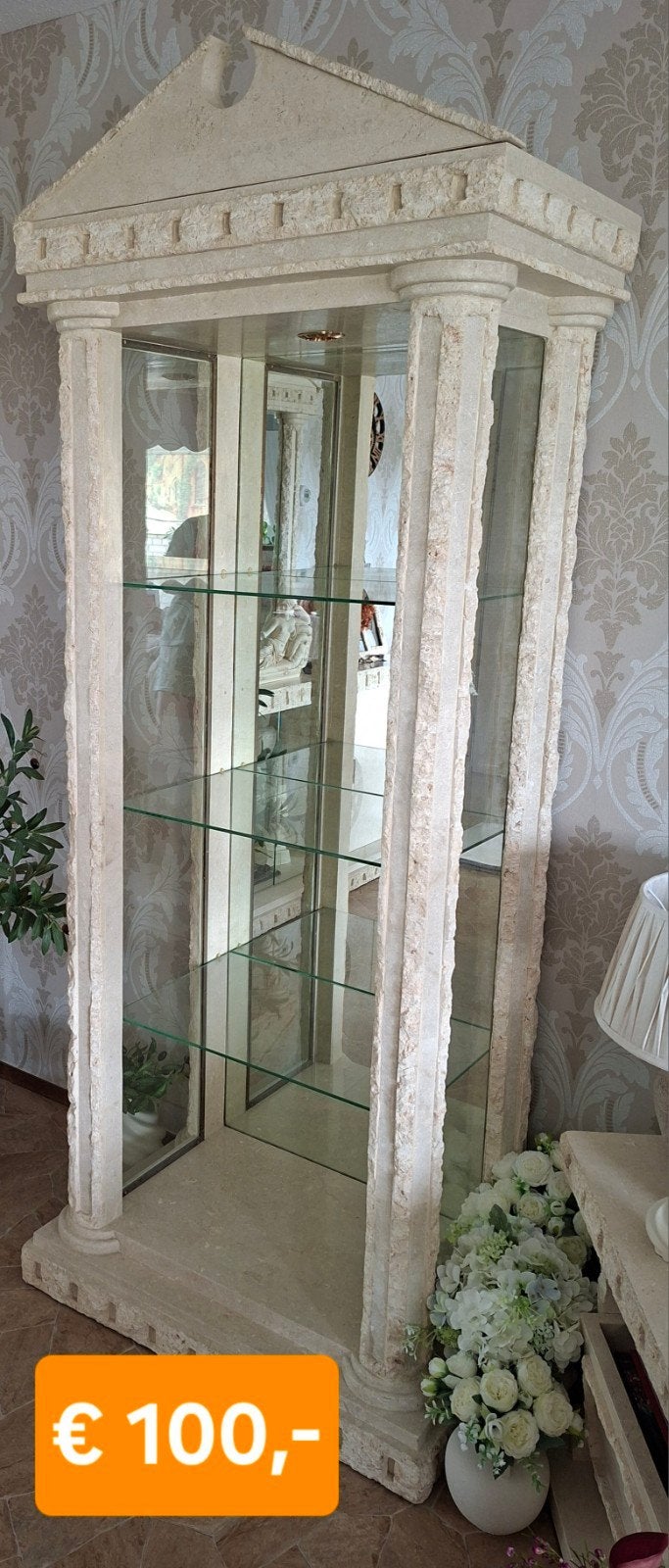 Stenen vitrinekast Manhattan Style Archimedis, Ophalen, Overige materialen, 200 cm of meer, 50 tot 100 cm
