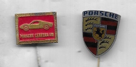 2 PORSCHE AUTO SPELDEN, Ophalen of Verzenden, Gebruikt, Transport, Speldje of Pin