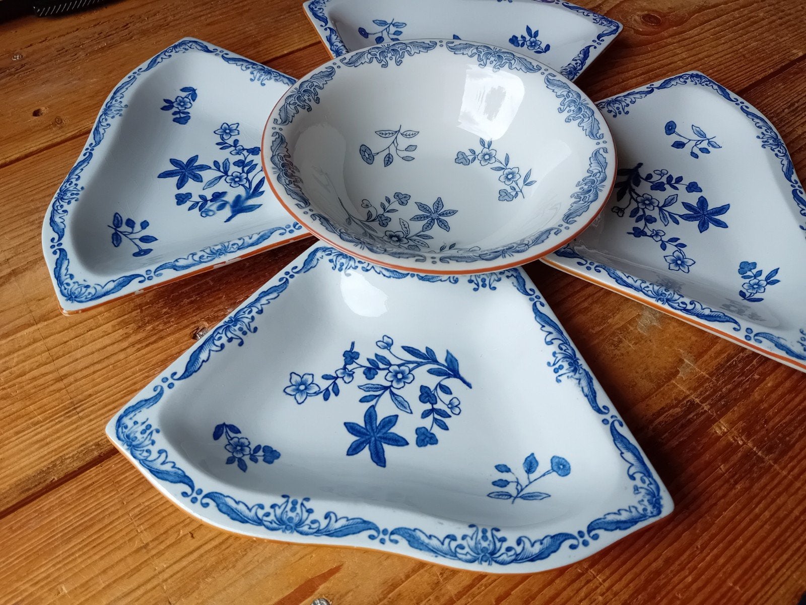 Samengestelde borrelschaal h'ordeuvresset Rorstrand Ostindia, Ophalen of Verzenden, Zo goed als nieuw, Overige stijlen, Aardewerk