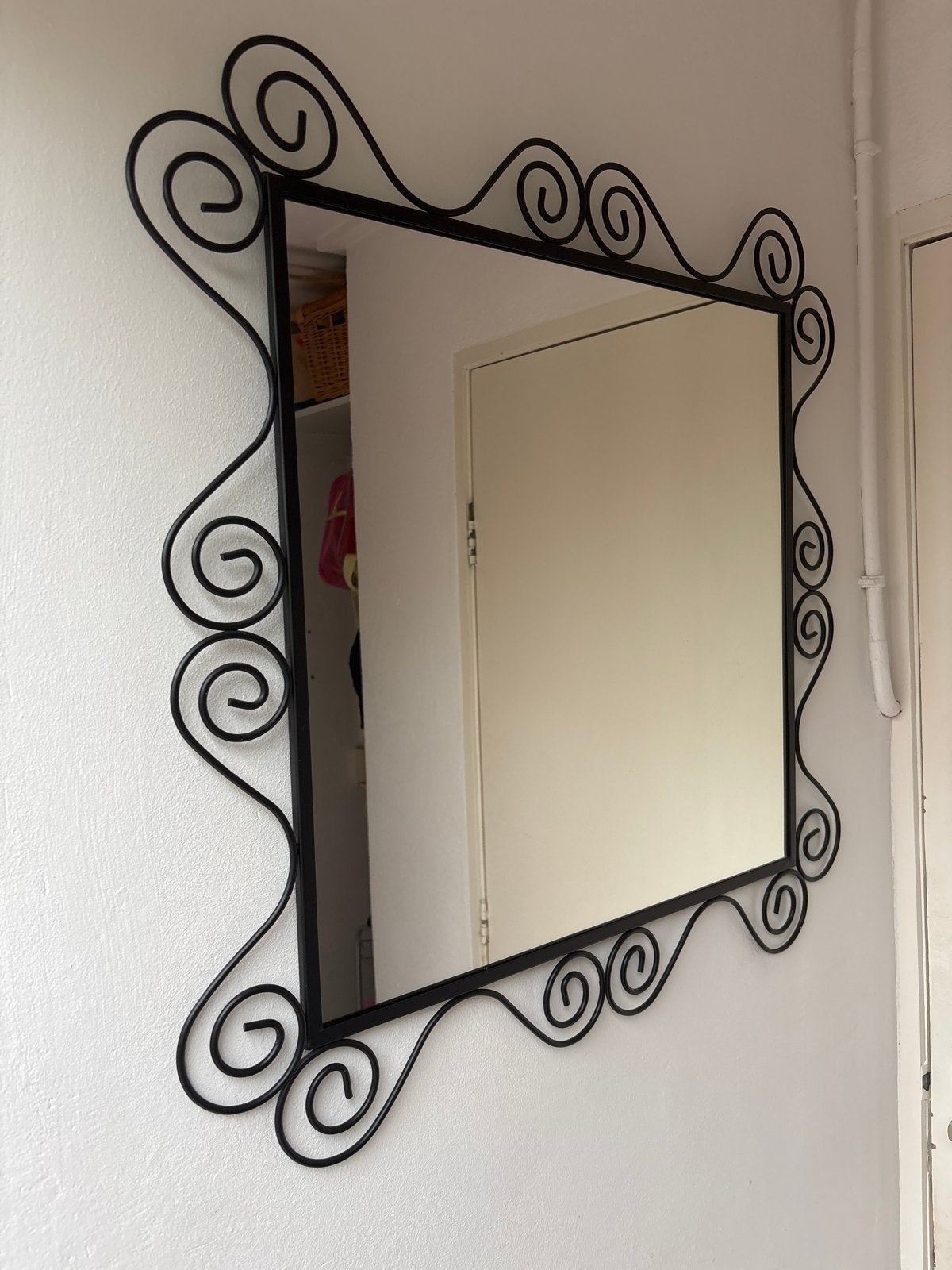 IKEA NORESUND Spiegel - Zwart smeedijzeren design, Ophalen, Gebruikt, 75 tot 100 cm, Minder dan 100 cm