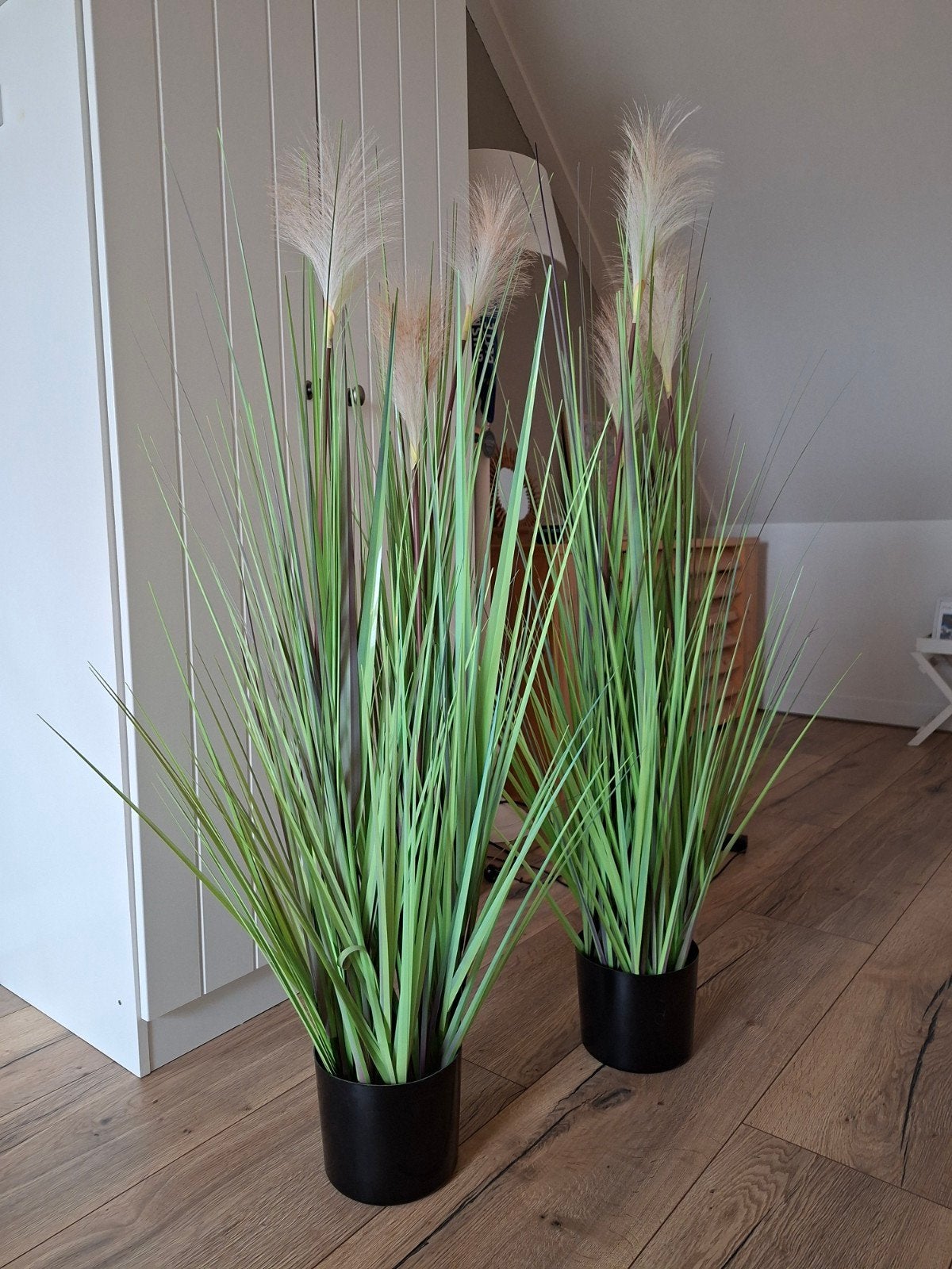 2 grote kunstplanten/rietpluimen., Ophalen
