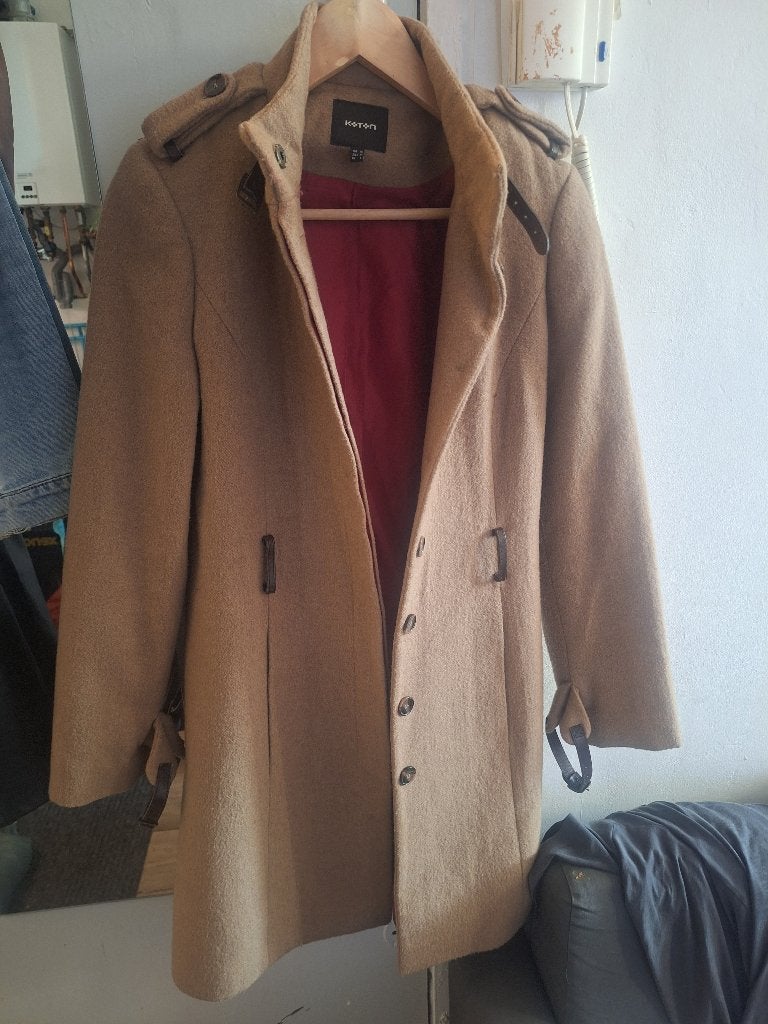 Moderne camel kleur damesmantel/coat, maat 36, Kleding | Dames, Ophalen of Verzenden, Zo goed als nieuw, Maat 36 (S), Bruin