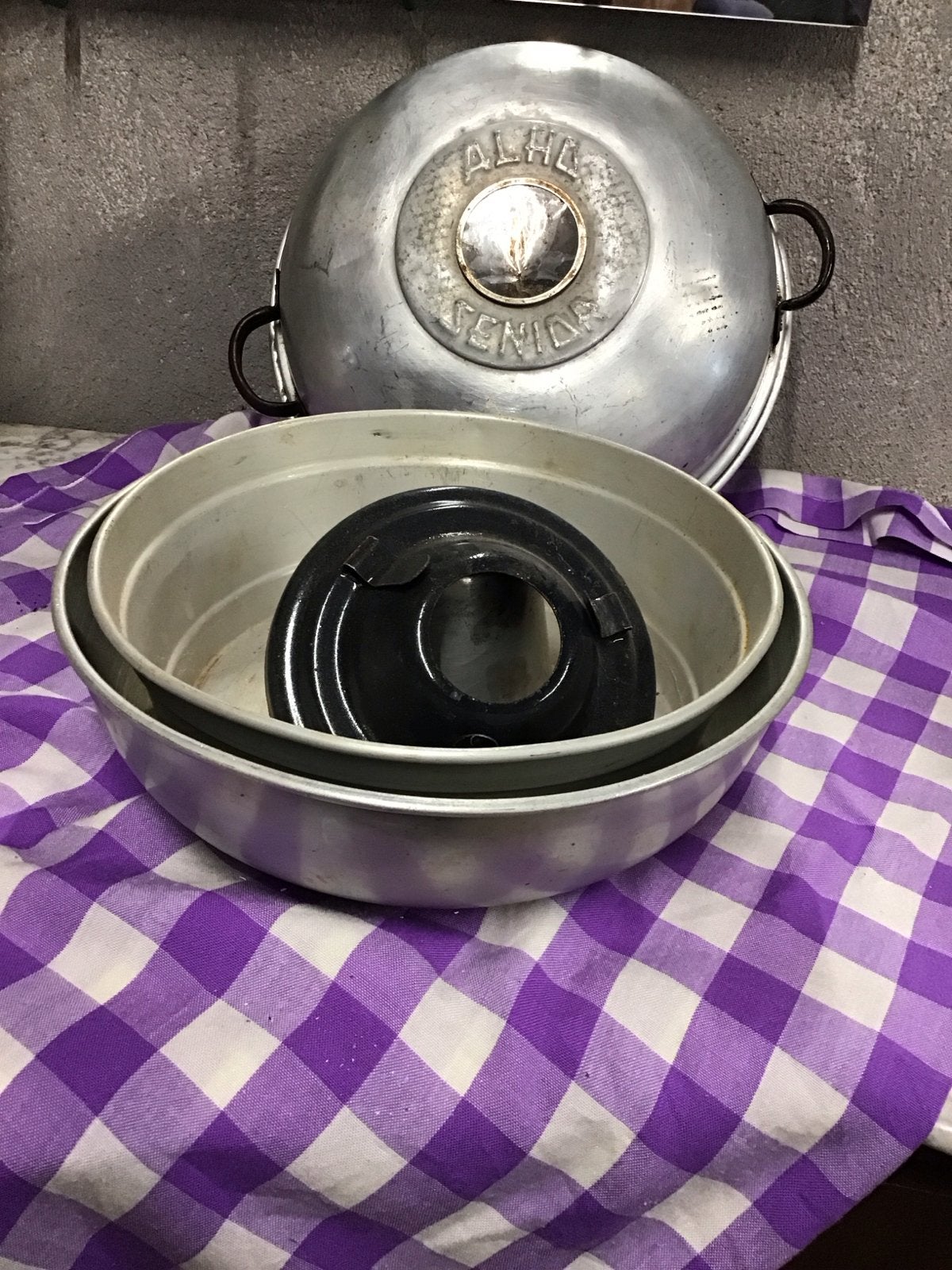 Vintage / Retro Alho Senior Wonderpan - Compleet., Huis en Inrichting, Ophalen of Verzenden, Metaal, Overige merken, Overige typen