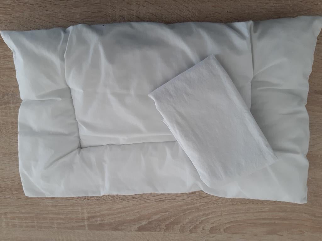 IKEA peuterkussen + kussensloop, Gebruikt, Overige maten, Wit, Ophalen of Verzenden