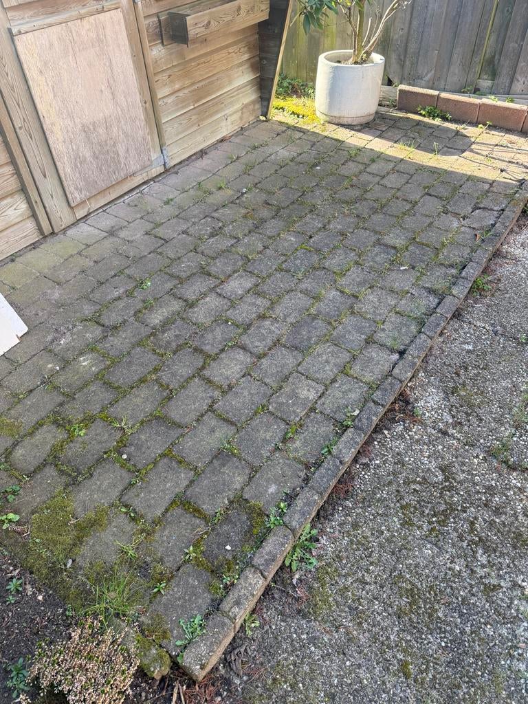 Roodbruine rechthoekige terrastegels (ca. 4m2), Tuin en Terras, Tegels en Klinkers, Ophalen, Gebruikt, Minder dan 5 m², Beton