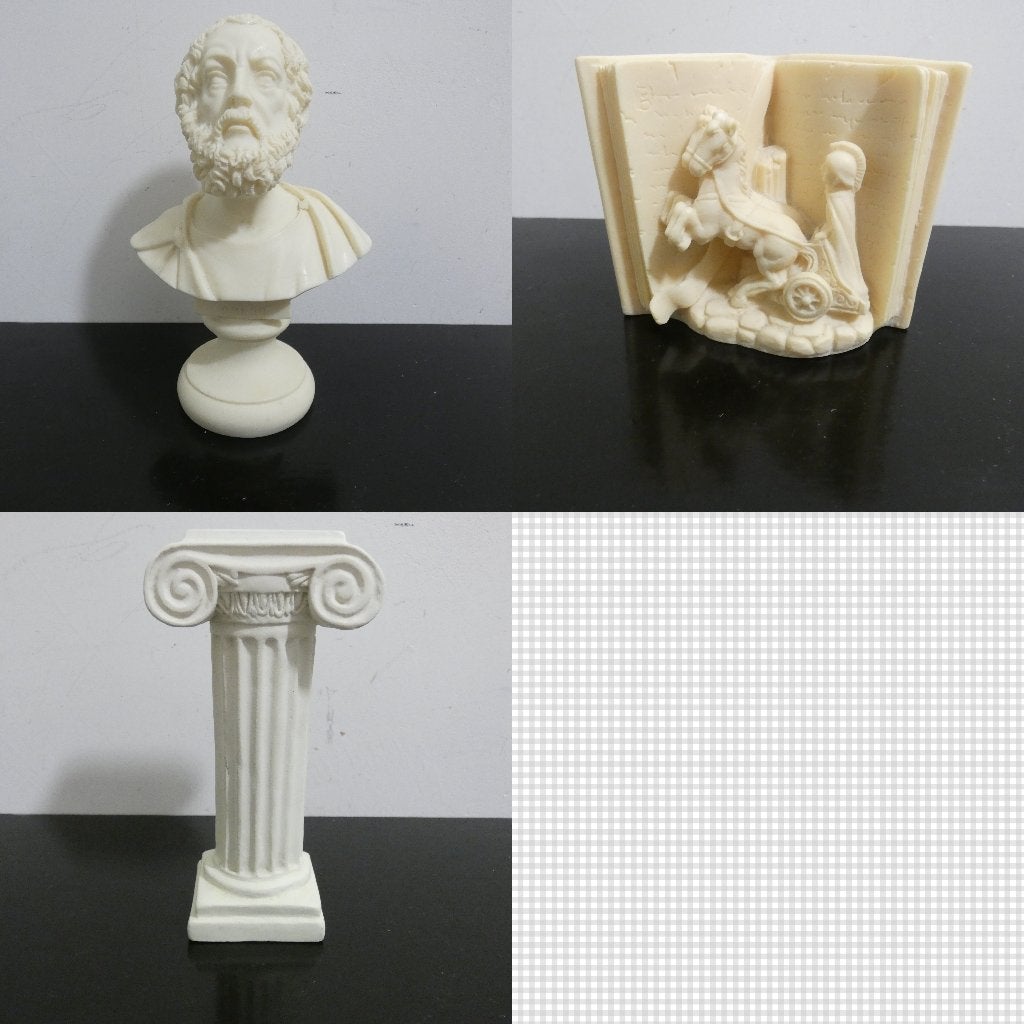 3 alabaster beeldjes [877], Verzamelen, Beelden en Beeldjes, Ophalen of Verzenden