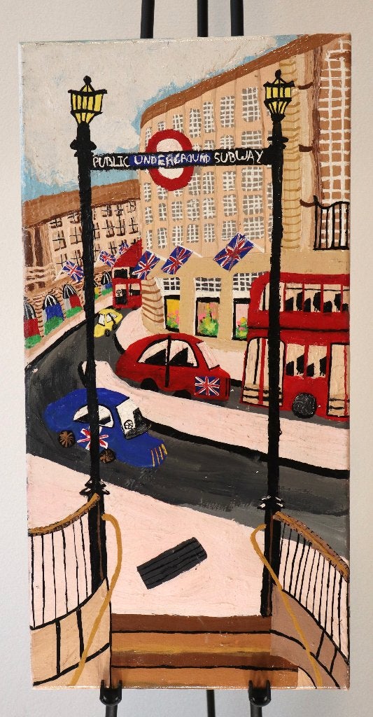 Original Handmade London Cityscape Acrylic Painting, Ophalen of Verzenden