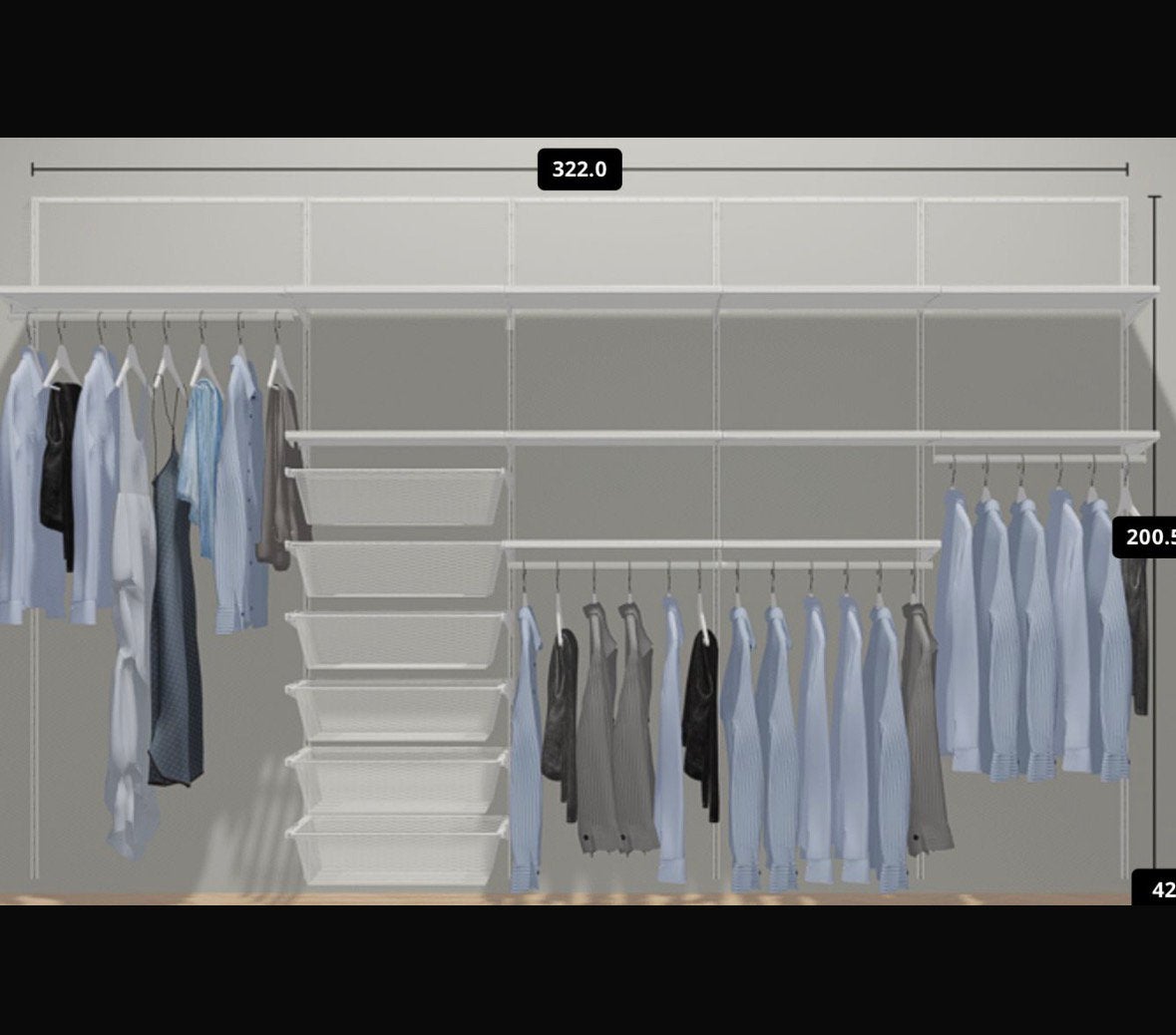 Ikea Boaxel kledingwandinstallatie, Huis en Inrichting, Kasten | Kledingkasten, Met plank(en), Zo goed als nieuw, 200 cm of meer