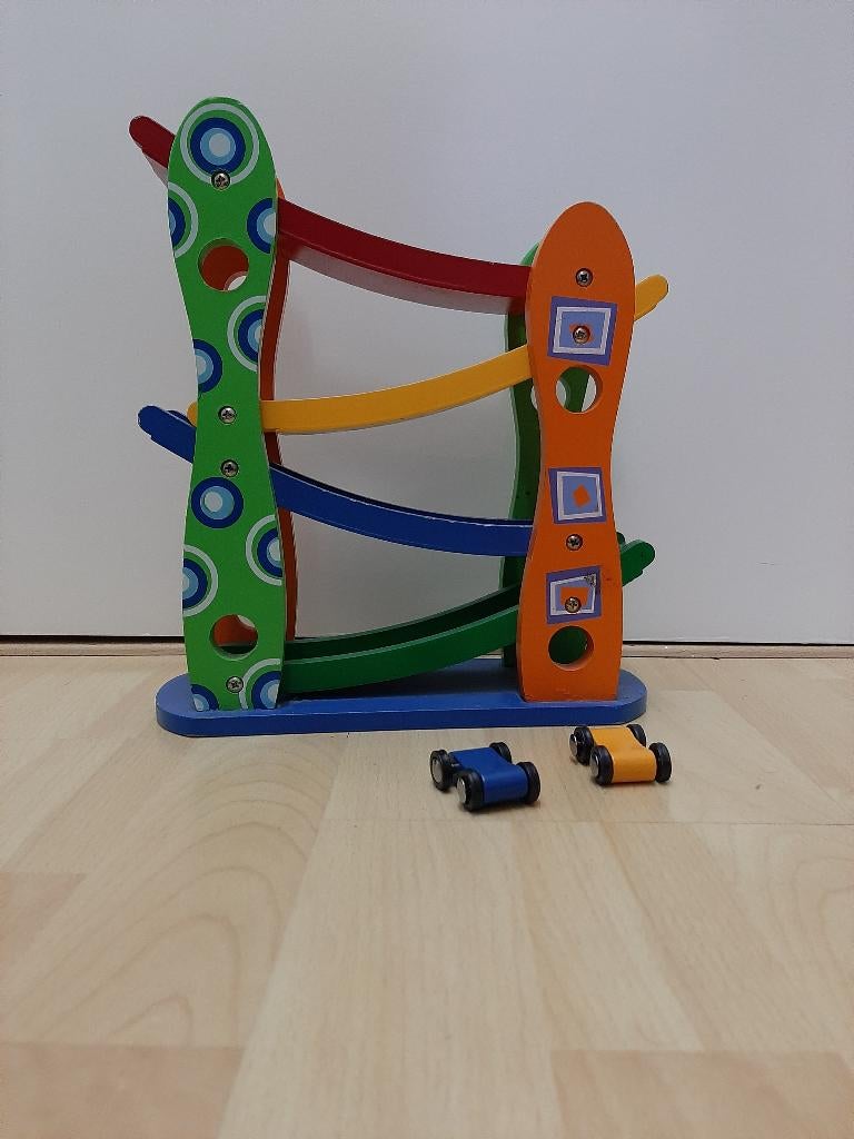 Houten autobaan / racebaan met autootjes, Ophalen, Gebruikt, Overige typen