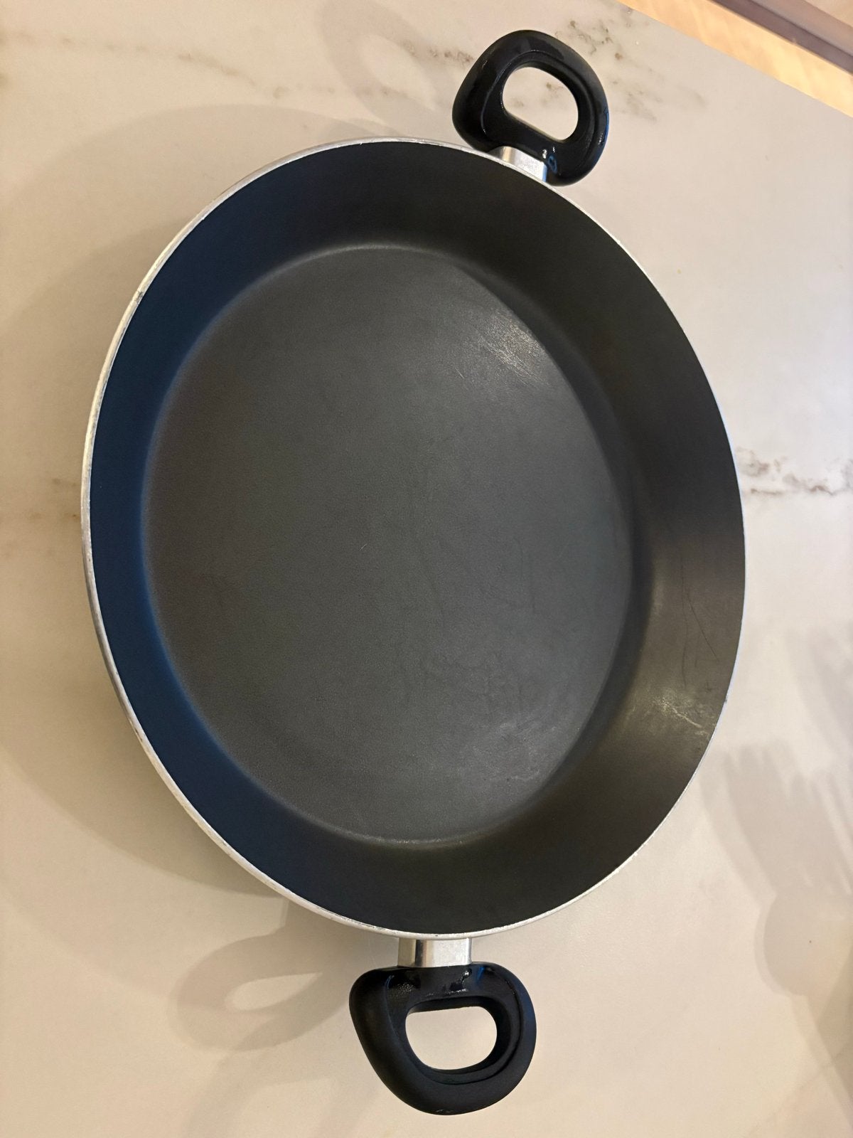 Vintage Italiaanse braadpan met antiaanbaklaag 34 cm, Overige materialen, Antiaanbaklaag, Ophalen of Verzenden, Zo goed als nieuw