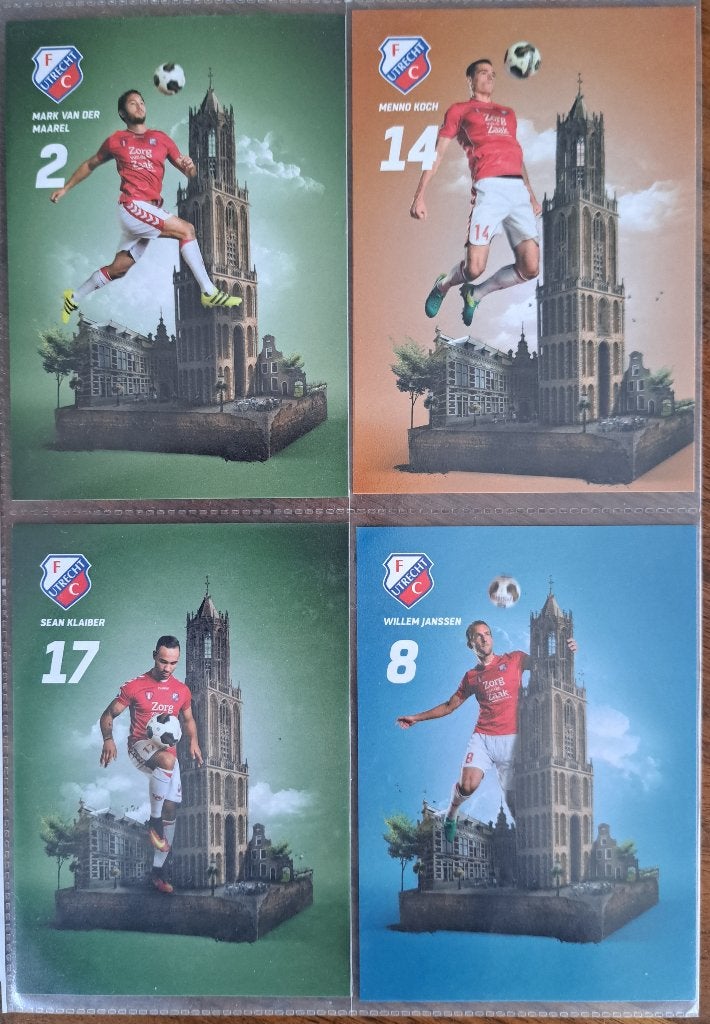 4 nieuwe FC Utrecht spelerskaarten, Ophalen of Verzenden, Nieuw, F.C. Utrecht, Spelerskaart