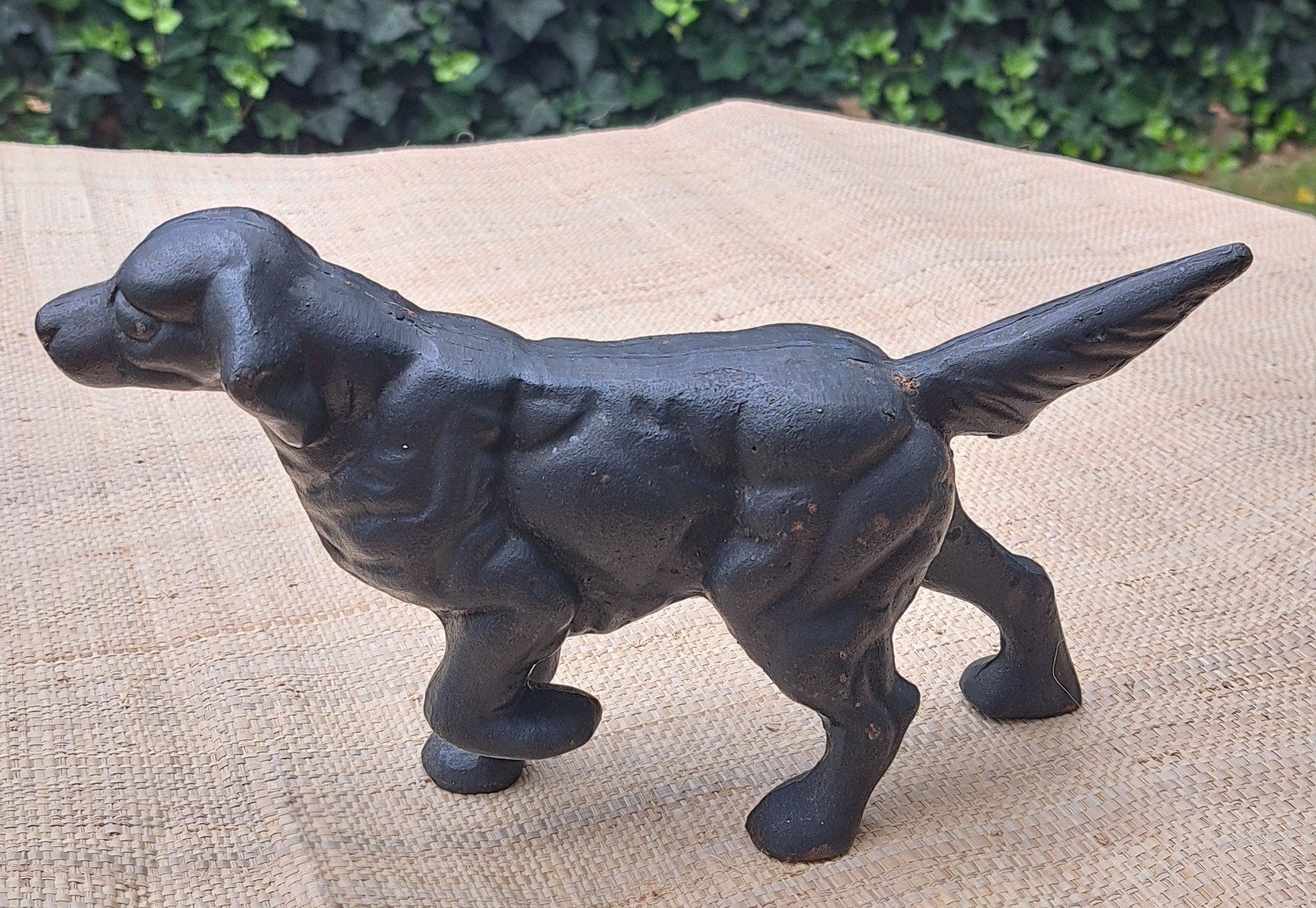 Zwart metalen deurstopper beeld hond retriever woondecoratie, Antiek en Kunst, Ophalen of Verzenden