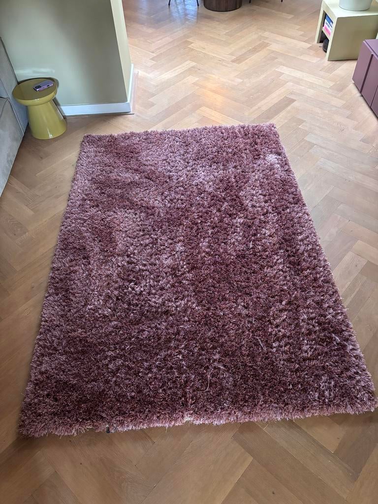 Burgundy shaggy vloerkleed 160x230 cm - Torino Blush, Huis en Inrichting, Ophalen, 150 tot 200 cm, 200 cm of meer, Zo goed als nieuw