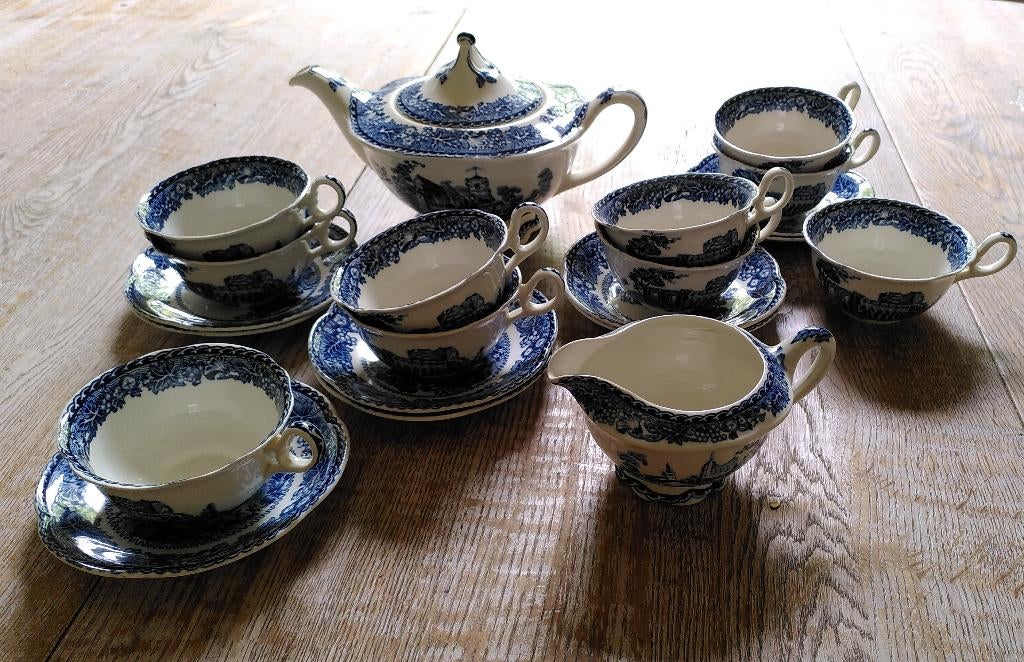 Theeservies blauw, Antiek en Kunst, Ophalen