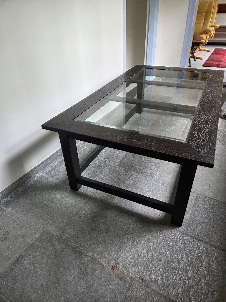 Glazen koffietafel, 75 cm of meer, Rechthoekig, Ophalen, 45 tot 60 cm