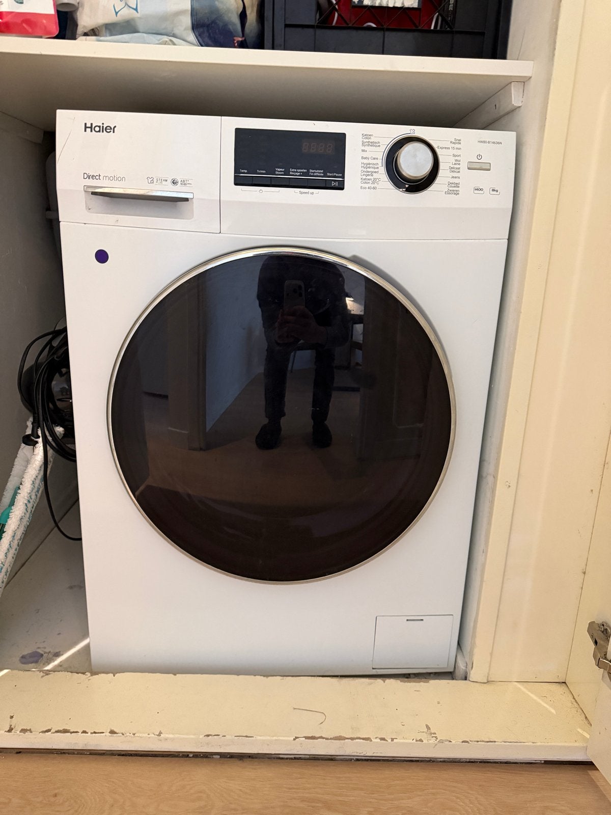 Haier Direct Motion Voorlader Wasmachine - ZGAN, Ophalen, 1200 tot 1600 toeren, 8 tot 10 kg, Zo goed als nieuw