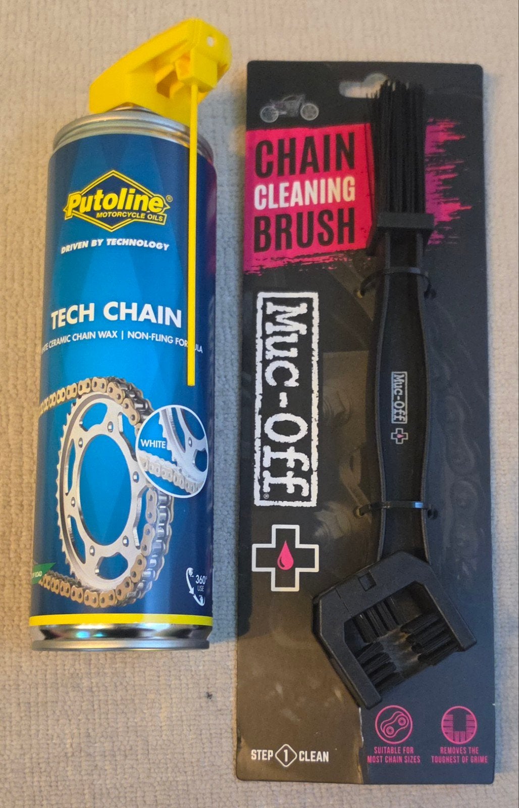 Putoline Tech Chain wax & Muc-Off kettingborstel Nieuw!, Motoren, Ophalen of Verzenden