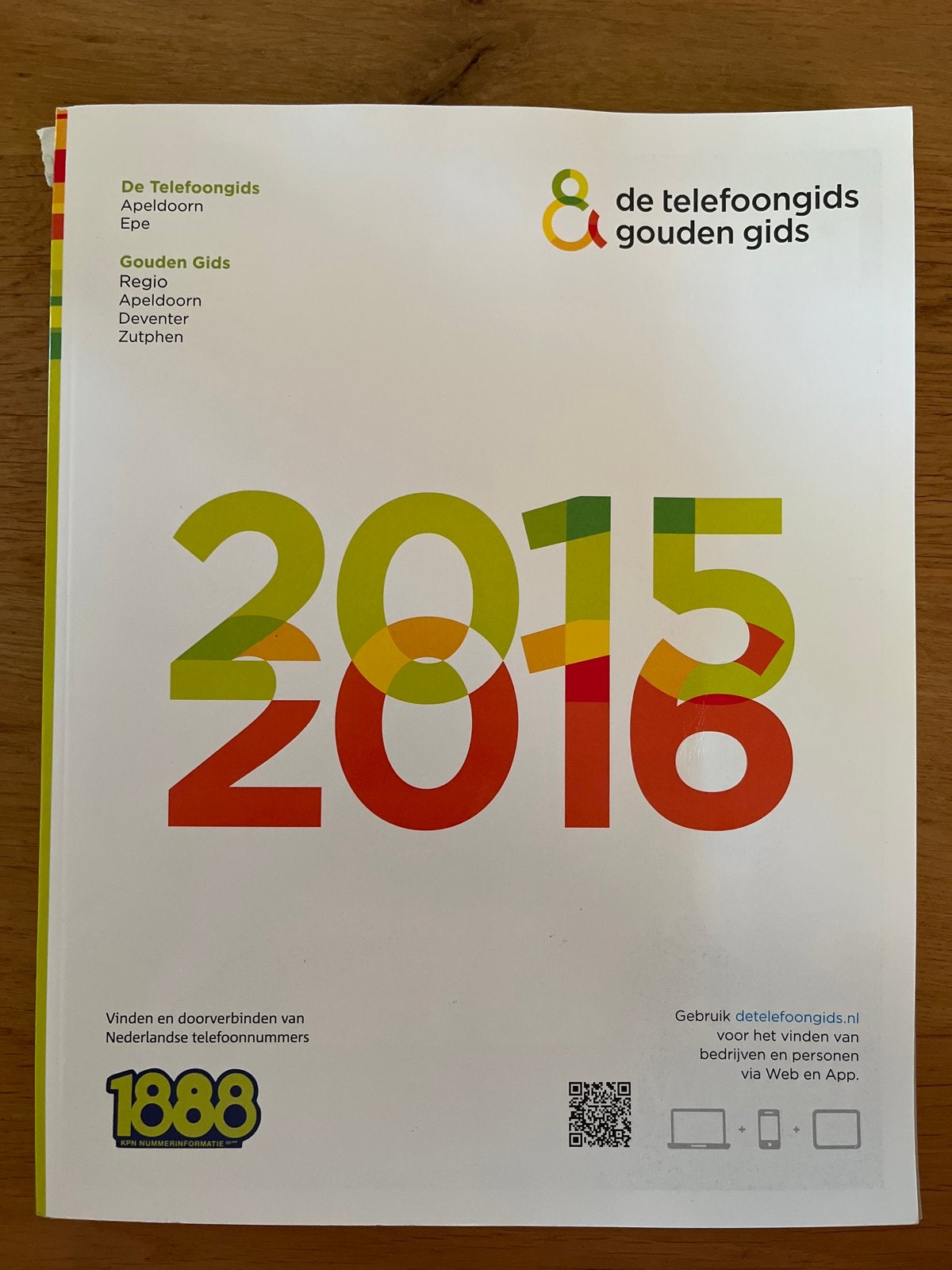 De Telefoongids Gouden Gids 2015/2016 Apeldoorn Epe, Ophalen of Verzenden, Gelezen, Overige typen