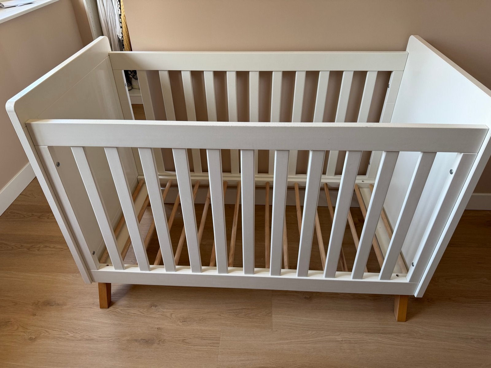 Bopita ledikant (wit) met lattenbodem (Lynn), Ophalen, Gebruikt, 70 tot 85 cm, 140 tot 160 cm