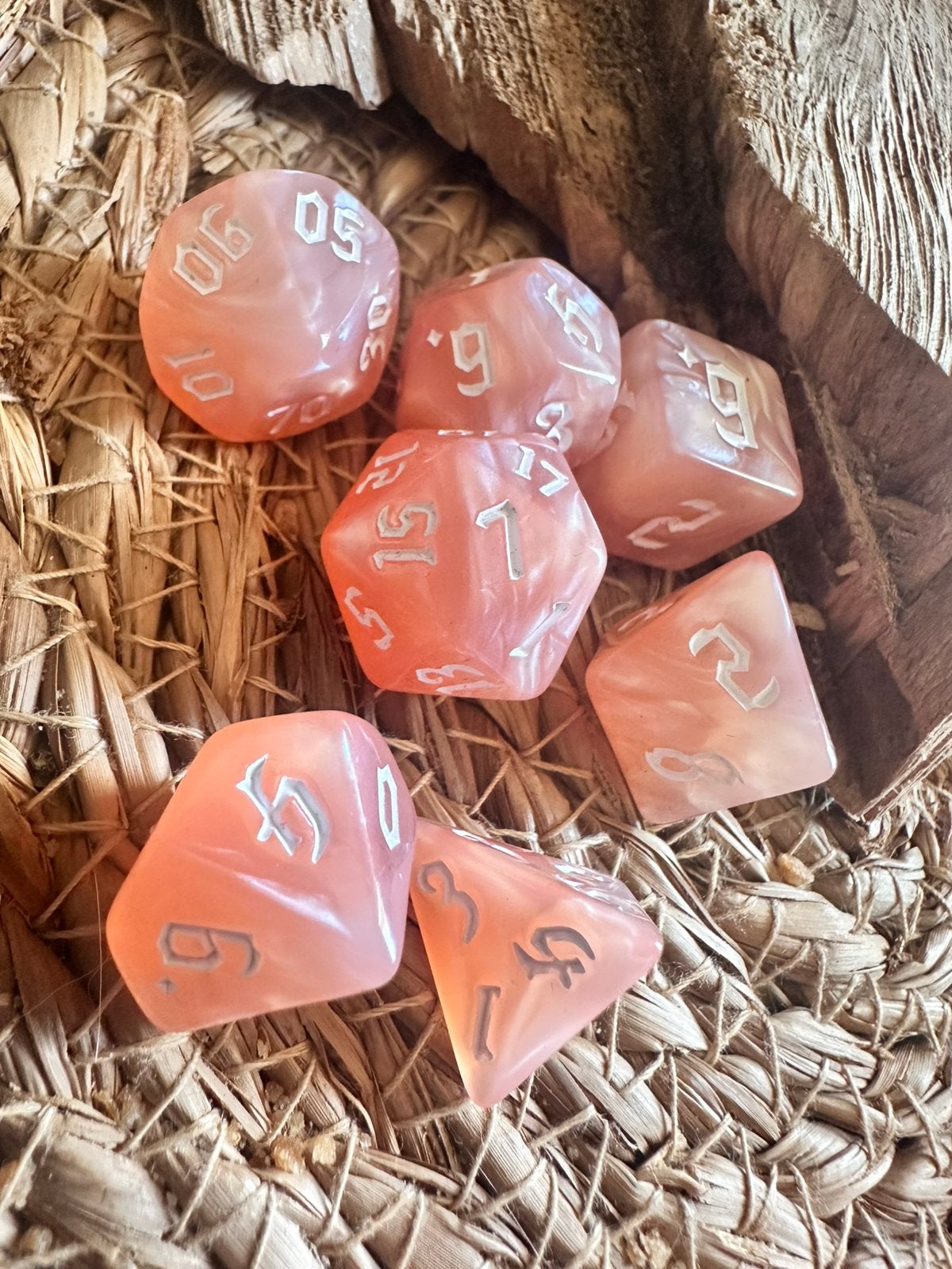 DND dice / metallic roze / Dobbelstenen set / D&D / RPG