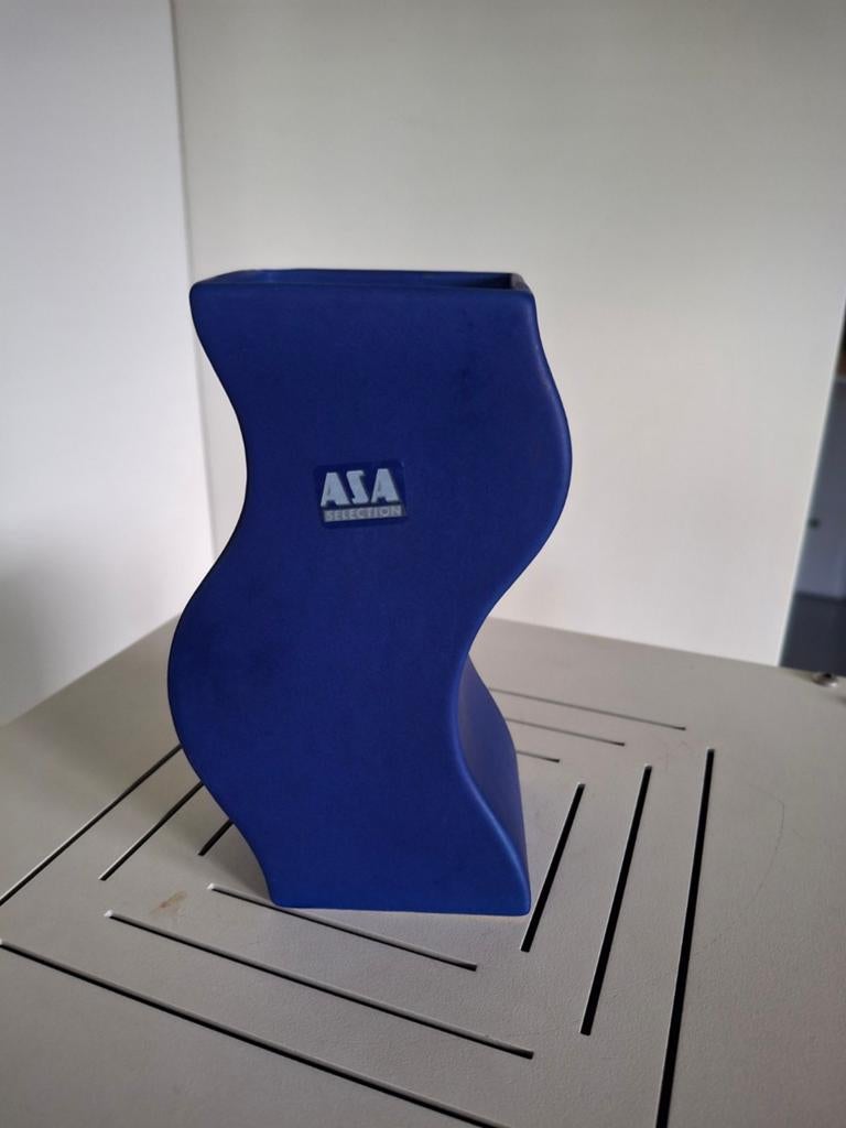 Vintage ASA vaas - Made in Germany - Blauw - 16.5 cm, Ophalen of Verzenden