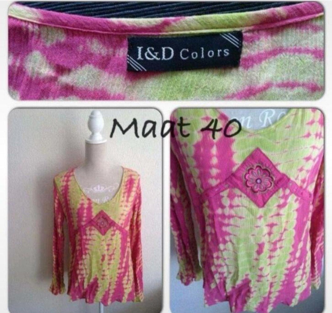roze met gele top, Maat 38/40 (M), Ophalen of Verzenden, Zo goed als nieuw, Lange mouw