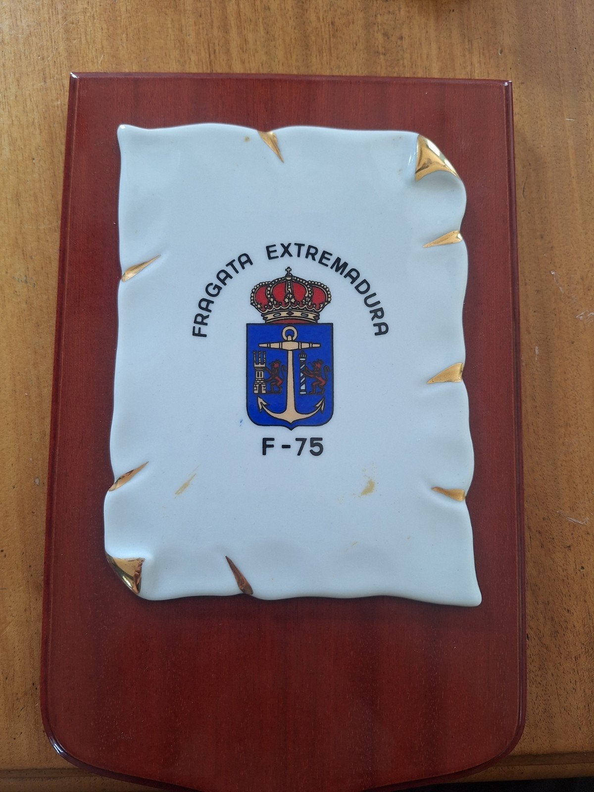 Plaquette Spaanse fregat Extremadura F-75, Ophalen of Verzenden, Gebruikt