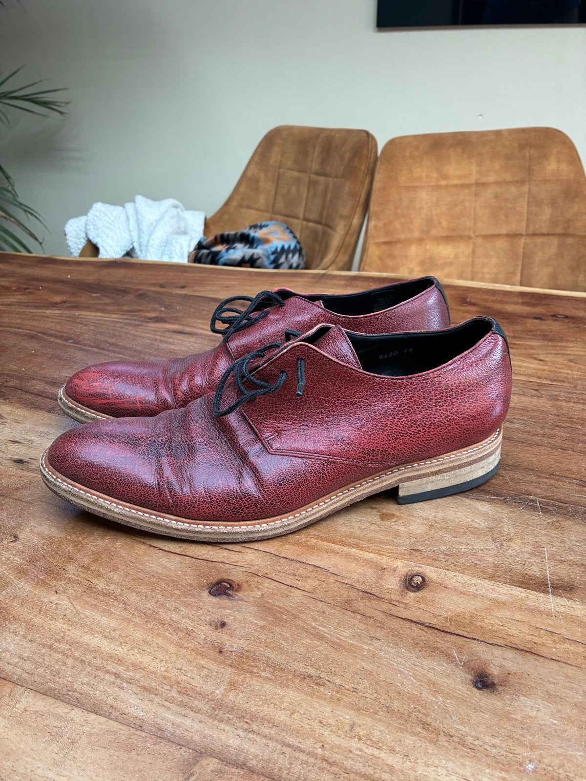 Mascolori Nette Schoenen Maat 44 - Rood Leer, Overige kleuren, Ophalen of Verzenden, Gedragen, Veterschoenen