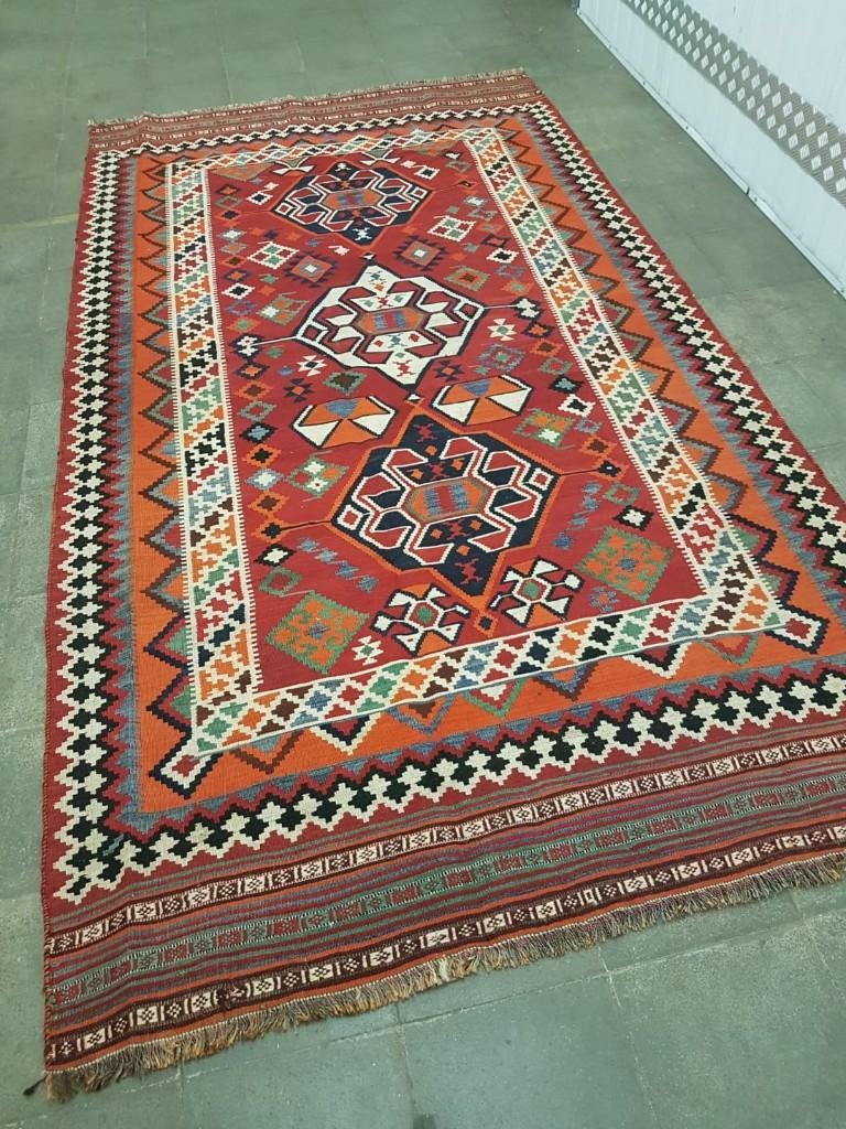 Kashkay kelim 300 x 163/kleden/Perzisch tapijt/Oosters/Loper, Www.simatapijten.nl, 150 tot 200 cm, 200 cm of meer, Ophalen of Verzenden