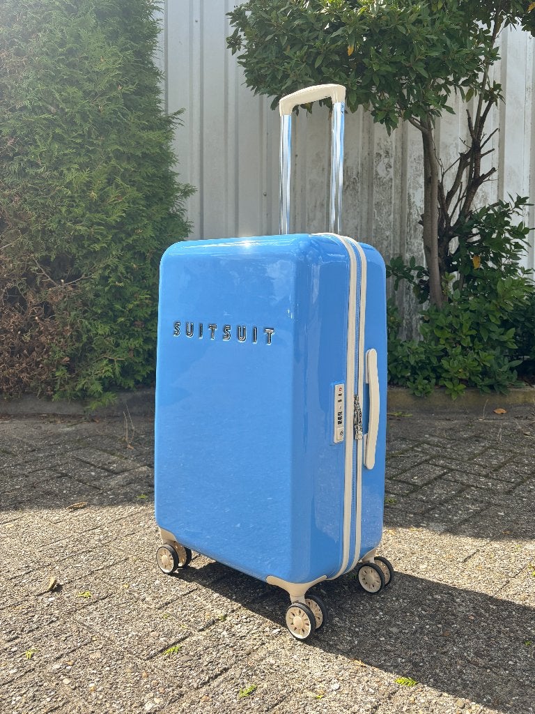 SUITSUIT Fabulous Fifties Alaska Blue / 24" Spinner, 60 tot 70 cm, Uitschuifbare handgreep, Hard kunststof, 45 tot 55 cm