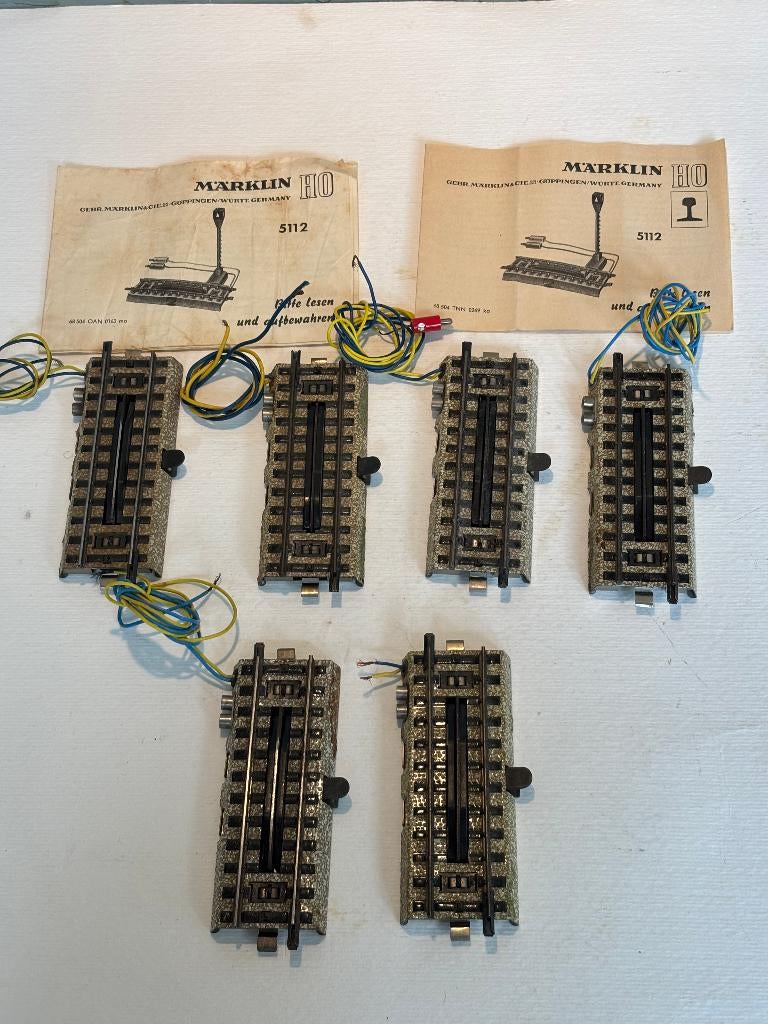 6 x Märklin 5112 ontkoppelrails, Hobby en Vrije tijd, Wisselstroom, Gebruikt, Rails, Ophalen of Verzenden